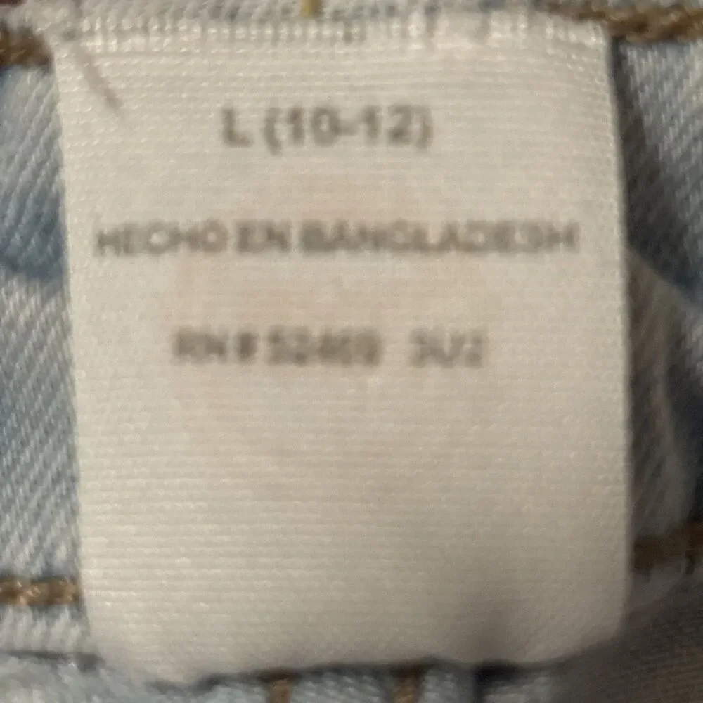 Girls Wonder Nation Jean Shorts Size L 10/12  Light Blue Faux Button Fly